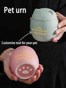 Urnas para Animais de Estimação, Latas para Gatos e Cachorros, Texto e Imagens Personalizáveis, Latas Lacradas, Urnas, Caixas Comemorativas à Prova de Umidade, Latas de Cremação para Animais de Estimação Falecidos, Latas para Animais de Estimação, Estatuetas Manechnico, Latas de Armazenamento Multifuncionais, Latas de Armazenamento de Chá, Latas Lacradas de Porcelana, Uma Bolsa de Armazenamento é Incluída como Brinde