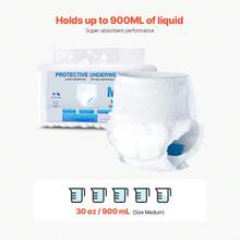 Adult Incontinence Underwear, High Absorbent Protective Underwear For Men & Women, Disposable Adult Pull-Ups Diapers With Leakproof Leg Cuff & Wetness Indicator - M Size, 64 Count (4 Pack Of 16) - Composite Film M Size - View 2