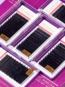 L M(LU) LJ LB LC LD Fuchs Katze Augenlinien-Effekt Kaschmir 12 Reihen Soft Dark Volume Classic Wimpernverlängerungen 8-15mm 0,07 Einzelwimpern Super Soft Matt Schwarze Seide Wimpernverlängerungszubehör für Schönheitssalons Neue Ankunft Wimpernbüschel, Wimpernbüschel, Einzelwimpern, Wimpern, Falsche Wimpern