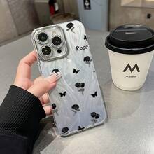 Funda para teléfono (1 unidad) con degradado de gasa multicolor, tecnología IMD Laser. Compatible con todas las series 16/15/14/13/12/11, 13/14 Pro/15 Plus/16 Pro. Incluye protector de lente. Diseño híbrido clásico a prueba de golpes. - Colores mixtos 1 - Ver 3