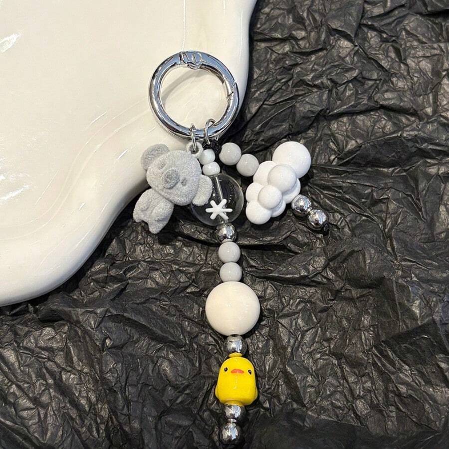 Adorable Multifunctional Accessory! This Charm - Packed Piece Doubles As A Phone Pendant, Keychain, And School - Bag Adornment. With Cute Elements Like A Koala, Clouds, And A Tiny Chick, It Adds A Touch Of Charm To Your Essentials. A Must - Have For Those Seeking Both Style And Versatility! - Koala Chicken Ornament - View 1