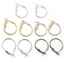 20pcs 15-30mm Earring Clip On Hoops Round Big Circle Hoop Hooks Earrings DIY Jewelry Making Accessories Findings