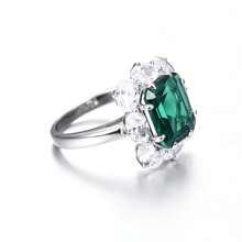 Dissoo 1pc 2025 New 925 Silver Ring, Elegant Square Green Synthetic Zirconia Inlaid Ring, Women's Jewelry Ring, Gift For Back To School, Beach Party, Banquet, Partner