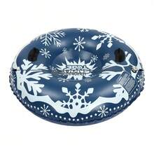 TFCFL 3pcs Round Snow Sleds PVC Ski Circle Inflatable Sled 40inch For Adult - Blue and White - View 3