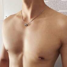 1pc Fashion Minimalist Versatile Personalized Punk Rock Silver Stainless Steel Snake Bone Chain Necklace, Short Necklace Accessory Decor, Suitable For Daily Wear