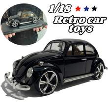 Modelo de coche vintage clásico, modelo de simulación, colores vintage clásicos rojo y negro, con base, adecuado para exhibición, múltiples detalles operativos, gran jugabilidad, regalo festivo, regalo sorpresa - Negro - Ver 12