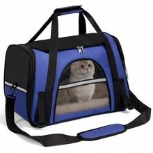 Secure Zipper Anti-Escape Pet Carrier Backpack | Spacious Ventilated Foldable Cat/Dog Travel Bag | Car & Airline Approved Collapsible Cage With Breathable Design - 深藍色 - 查看 1