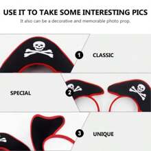 3 Peças, Tiara com Crânio de Pirata de Halloween, Acessórios de Fantasia e Cosplay de Mascarada de Halloween, Acessório para Cabeça, Suprimentos Diários para Festa, Suprimentos para Festa em Casa, Presentes de Festa, Suprimentos para Feriados, Suprimentos para Festivais, Suprimentos Domésticos, Decorações de Halloween