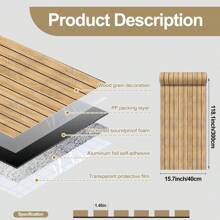 Wooden Flat Noodles 3D Wallboard - Sound Insulation Self-Adhesive Wall Sticker, Thickened Moisture-Proof Removable PVC Flat Noodles Wallpaper And Foam Board, Used For Home Decoration, 3d Three-Dimensional Waterproof Moisture-Proof Living Room TV Background Wall, Wood Grain Rental Room Decoration Supplies