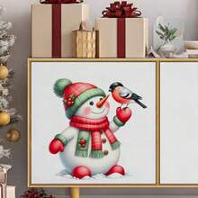 Adesivo per WC con personaggio cartoni animati adorabile con cappello natalizio - modello gufo, orso o pupazzo di neve, rimovibile, autoadesivo, finitura opaca, ideale per decorare il bagno, coprisedie del wc, decorazione natalizia | Disegno giocoso | Facile da installare, decorazione natalizia