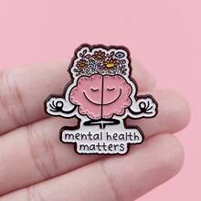 Mental Matters Brain Brooch Pins Psychology Brooch Metal Badges Backpack Clothing Accessories Gifts For Friends - NR6343 - View 1