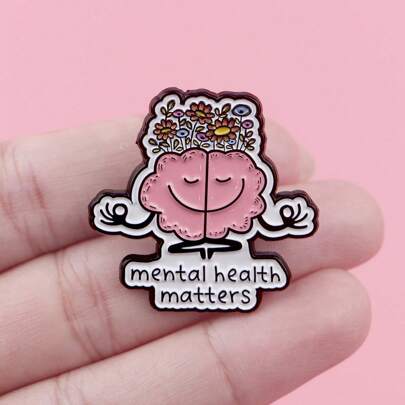 Mental Matters Brain Brooch Pins Psychology Brooch Metal Badges Backpack Clothing Accessories Gifts For Friends
