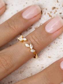 Anillo de plata esterlina 925 con moonstone para mujer, anillo moderno de oro de 18K adecuado para boda y joyería fina de feliz Pascua - Plateado - Ver 6