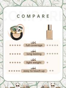 CATKIN Panda Paradise Concealer Cushion BB Cream, Breathable Moisturizing Foundation, Nourishing Skin, Creates Flawless Makeup, Suitable For Sensitive Skin, Light Coverage C01 Fair