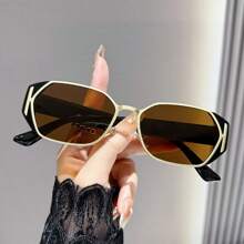 1 pièce Lunettes de mode Y2K carré polygone œil de chat, style de rue magazine