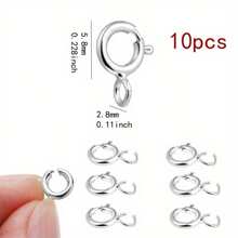 10pcs Spring Snap Hook Carabiner Stainless Steel Jewelry Connector, For DIY Handmade Bracelet, Necklace And Accessory Making