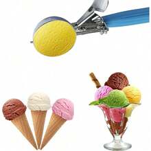 1 Pcs Stainless Steel Ice Cream Scoop Set Dishers Scoops Cookie Scoop Set Food Scoop, Blue Handle (2.48 Inch) - Default - View 4