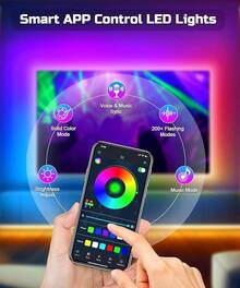 LED TV Backlight, 16.4ft RGBIC TV Backlight For 55-70 Inch TV, Smart LED Light For TV With Bluetooth APP And Remote Control, Color Changing Colorful LED Light, Music Sync Function, 99+ Scene Modes - 13.1ft for 43-55" TV - View 4