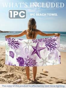 1 Khăn tắm biển in hình, họa tiết sao biển màu tím, khăn tắm thời trang, khăn tắm siêu thấm hút, thích hợp cho phòng tắm, bơi lội, tập thể dục, yoga, khăn sợi nhỏ mềm mại và thoải mái, nhẹ và dễ mang theo, chắn gió, chống nắng, chống cát, thích hợp cho du lịch mùa hè, kỳ nghỉ, trang trí phòng tắm, kích thước tiêu chuẩn và kích thước lớn hơn được khuyến nghị (Kích thước khăn nhỏ 35*75cm, khuyến nghị 150cm trở lên) - Nhiều màu - Xem 3
