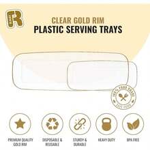 4 Pack Clear Plastic Serving Trays - 10 By 5. 5 In Heavy Duty Rectangular Platters For Party,  Food,  And Desserts