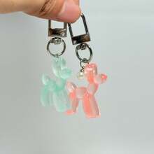 New Creative Cute Dopamine Color Balloon Dog Keychain Pendant, Resin Transparent Highly Attractive DIY Bag Accessories Decoration