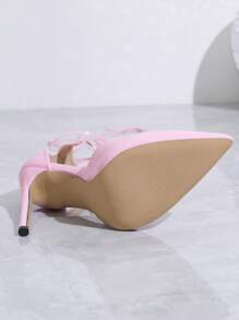Women's Shiny Strap Thin High Heel 2025 New Pink High Heels