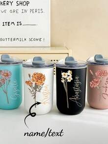 1 chiếc cốc du lịch cách nhiệt bằng thép không gỉ tùy chỉnh - Cốc cà phê cách nhiệt chân không hai lớp với tùy chọn tên cá nhân hóa, cốc đựng đồ uống lạnh | Hoàn thiện mờ trang nhã | Cách nhiệt hai lớp, cốc cà phê tái sử dụng, đa chức năng, trang trí, thời trang, tinh tế, chất lượng cao, tùy chỉnh, cá nhân hóa, độc đáo, phù hợp cho nam, nữ, bạn gái, bạn trai, bố, mẹ, gia đình, bạn bè, con trai, con gái, học sinh, nhân viên văn phòng, trẻ em, văn phòng, quán trà, trường học, sử dụng tại nhà. - nhiều màu - Xem 2