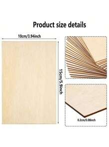 1-32pcs Unfinished Plywood Craft Boards - Measuring 5.91 Inches X 3.94 Inches 2 Mm Thick Compatible With Laser Cutting, Engraving, And Wood Burning - Multifunctional Plywood Sheets Measuring 5.91 Inches X 3.94 Inches And 2 Mm Thick.