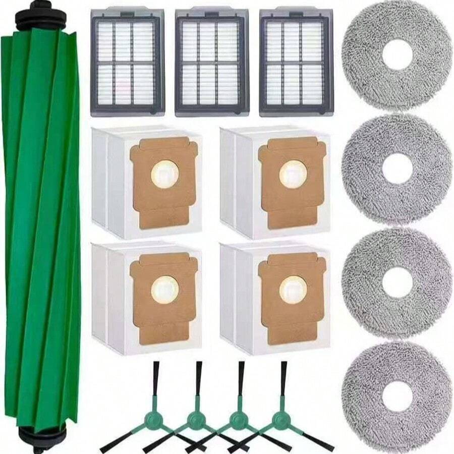 Replacement Kit For IRobot Roomba Plus505/405, Including Main Brush, Side Brush, Filter, Cloth, Dust Bag, Robot Vacuum Cleaner Parts & Accessories - As Shown In Color - View 1