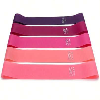 5-Piece Yoga Resistance Band Set - Use This Elastic Rubber Pilates Resistance Band To Exercise And Strengthen Your Legs, Hips And Thighs At Home!