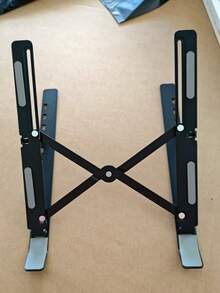 1pc Silver Aluminum Alloy Single Fork Foldable Stable Laptop Stand, Suitable For Laptops Under 18 Inches, Elevating & Storing - Silver - View 13