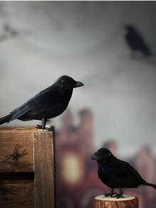 1/3/5 buah Model Gagak Hitam Halloween, Burung Palsu Realistis, Mainan Horor, Cocok untuk Dekorasi Rumah Pesta Halloween, Perlengkapan Horor - Hitam - View 7