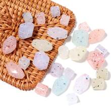 10 件/包彩色圆点珠，亚克力混色樱花小圆点五角星圆珠，手工 DIY 手链项链首饰制作