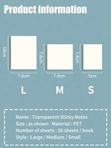 300/250/200/150/100/50 pezzi Note adesive trasparenti, bloc notes minimalista con adesivo, evidenziatori impermeabili per appunti, messaggi, promemoria, adatti per forniture scolastiche, ufficio, studenti, professionisti, uso domestico - Trasparente - Visualizzare 8
