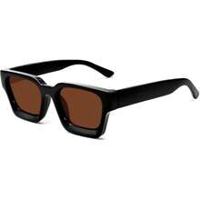 Thick Square  Retro Chunky Rectangle  Protection - C37-Verres marron/Monture noire - Voir 11