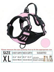 防拉扯狗背带，配备双牵引绳夹，可调节软垫反光牛津布背心（防勒颈），易操控手柄——适合所有尺寸的狗狗。下单前请确认尺寸！（仅包含背带，牵引绳另售！）