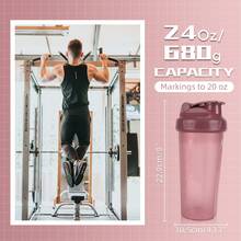 2pcs 24oz/700ml Shaker Bottles For Protein Mixes, Shaker Bottle With Wire Whisk Ball, Protein Shaker Bottle, Shaker Cup, Protein Shaker, Protein Shake Bottle, Bottle Shaker, Dishwasher - 粉紅色/藍色 - 查看 2