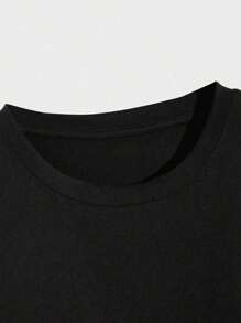 Camiseta con estampado de calavera y girasol para mujer, algodón de 220 g, cuello redondo y estampado en la espalda (1 unidad)