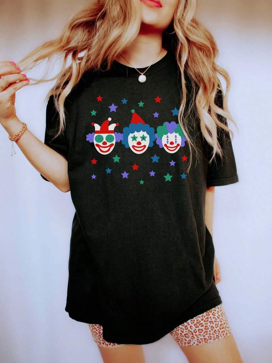 Plus Size Clowncore Clothing, Clown Shirt, Weirdcore Shirts, Clown ...