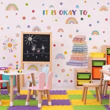 BRUP 教育墙贴 回到学校墙贴 儿童礼物 可爱卡通铅笔手拉手墙贴 儿童婴儿房卧室育儿室装饰墙贴