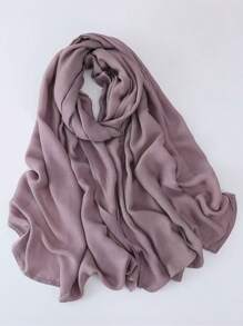 1pc Modal Viscose Solid Muslim Hijab, Fashion Breathable Plain Lightweight Headscarf, Double Needle Lockstitch Refined Edging Craftsmanship, Women Scarf For Lady, Suitable For All Seasons