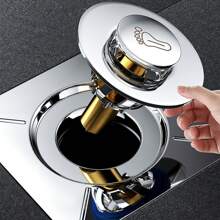 不锈钢浴室地漏，光滑边缘设计，防堵塞，快速排水 - 不锈钢材质，无溢流口，简约白色圆形淋浴地漏，适用于现代浴室 - 銀色 - 查看 4