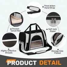 Secure Zipper Anti-Escape Pet Carrier Backpack | Spacious Ventilated Foldable Cat/Dog Travel Bag | Car & Airline Approved Collapsible Cage With Breathable Design - Light Grey - View 7