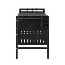 Estante expandible para microondas, soporte para microondas, organizador para encimeras de cocina, estante de acero al carbono para microondas, estante de cocina de pie con 6 ganchos - Negro - Ver 6