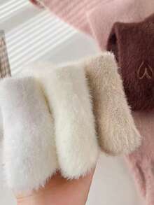 1 pereche de șosete de Crăciun, șosete de Halloween, șosete termice pentru femei până la jumătatea gambei - design mic în formă de inimă, culori moi, respirabile și confortabile, margini elastice, casual și versatile, potrivite pentru diverse ocazii