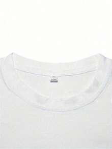 Simple Colorful Children's Casual Short Sleeve T-Shirt Ideal For Girls Cotton Custom Capybara Print - 白色 - 查看 6