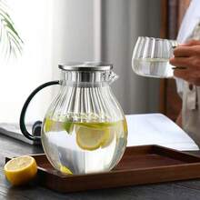 1pc New Pumpkin Shape Cold Water Pitcher, Glass High Heat Resistant Large Capacity Infuser Teapot, High-Quality Iced Tea Jug For Home Use