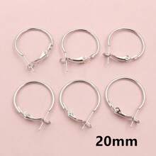20pcs 15-30mm Earring Clip On Hoops Round Big Circle Hoop Hooks Earrings DIY Jewelry Making Accessories Findings