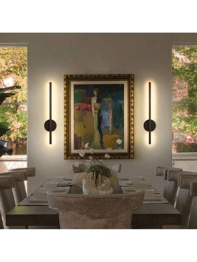 Piece 50/80cm USB Charging 4400mAh Remote Control LED Iron Wand Verlichting Removable Wireless Zwart Bedside Lamp Bedroom Living Room Restaurant Corridor Hallway TV Background Interior Fixture view 5