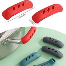 4 Stücke Silikon Topfgriff Abdeckungen - hitzebeständiger rutschfester Griff für Gusseisen Pfannen/Woks - rote Schutzhüllen (3x0,8 Zoll)